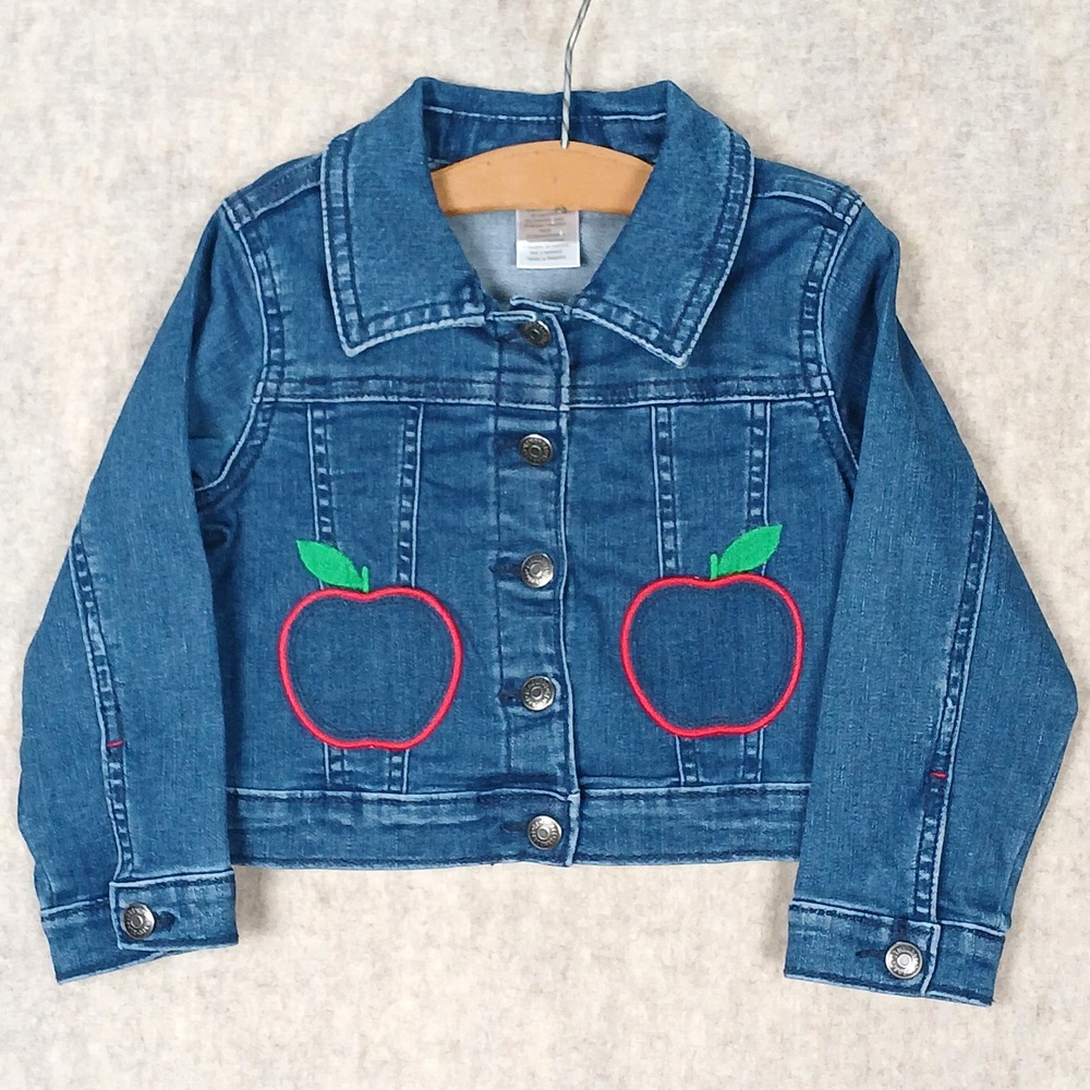 Gymboree SZ 2T Girls HEAD OF THE CLASS Apples Denim Jean Jacket Apple